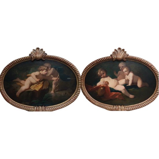 Early 19th Century Italian School - Child Bacchus and Child Apollo