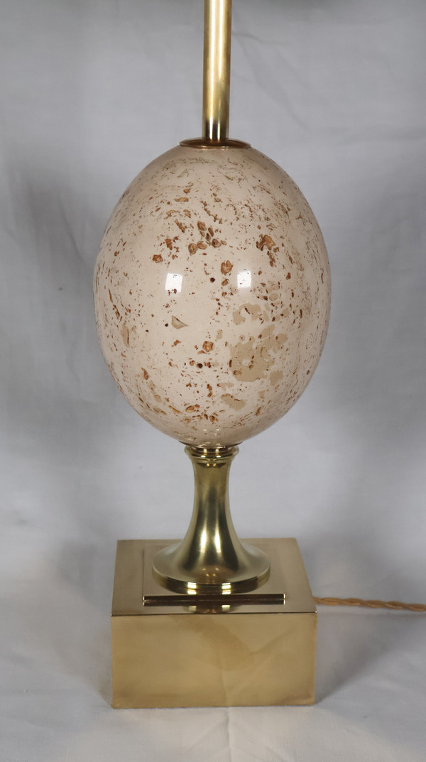 Maison CHARLES Lampe Ei aus Travertin 60/70er Jahre