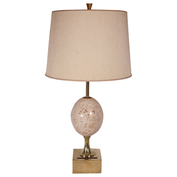 Maison CHARLES Lampe Ei aus Travertin 60/70er Jahre