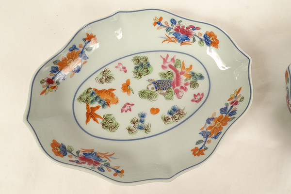 Coppia di tazze in porcellana Limoges Raynaud Modello Puiforcat Kiang She XXè