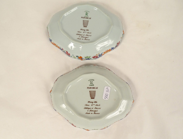 Coppia di tazze in porcellana Limoges Raynaud Modello Puiforcat Kiang She XXè