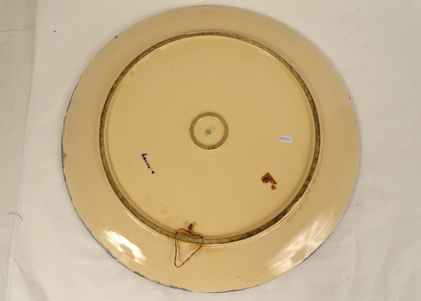 Large earthenware dish Sèvres André Naudy Africanist décor Nude Woman Art Deco