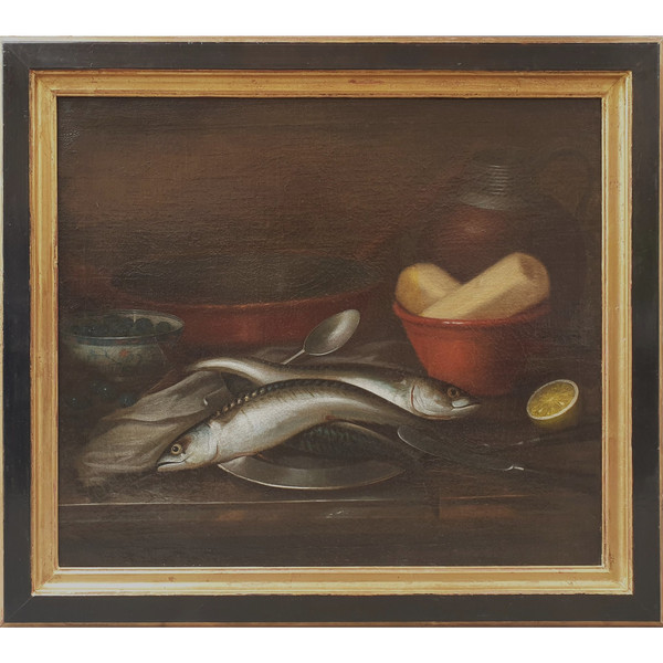 Ecole flamande du XVIIe siècle - Nature morte aux poissons