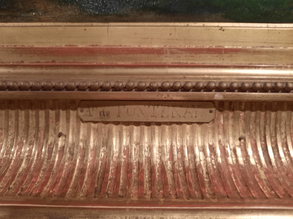 Tableau représentant un paysage signé Daligé de Fontenay (Alexis Léonard) d’époque XIXème siècle.