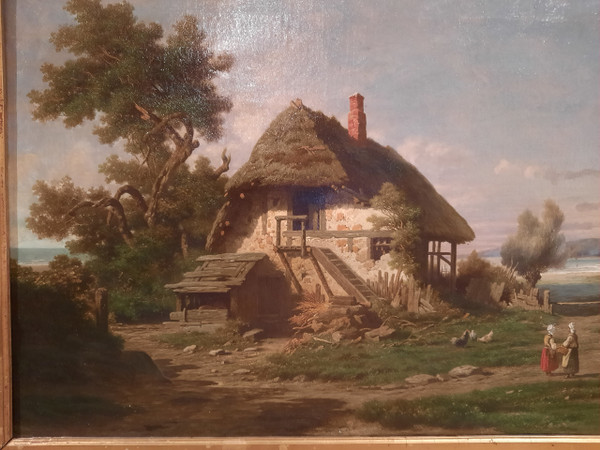 Tableau représentant un paysage signé Daligé de Fontenay (Alexis Léonard) d’époque XIXème siècle.