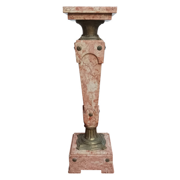 High column in pink marble and bronze, Louis XVI style