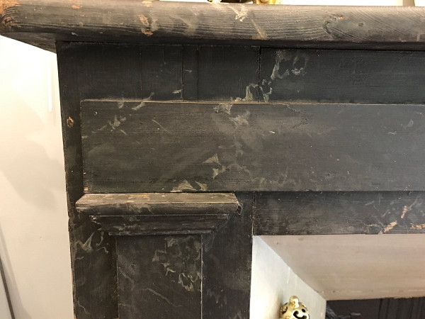 Decorative late 20th century painted wood mantel