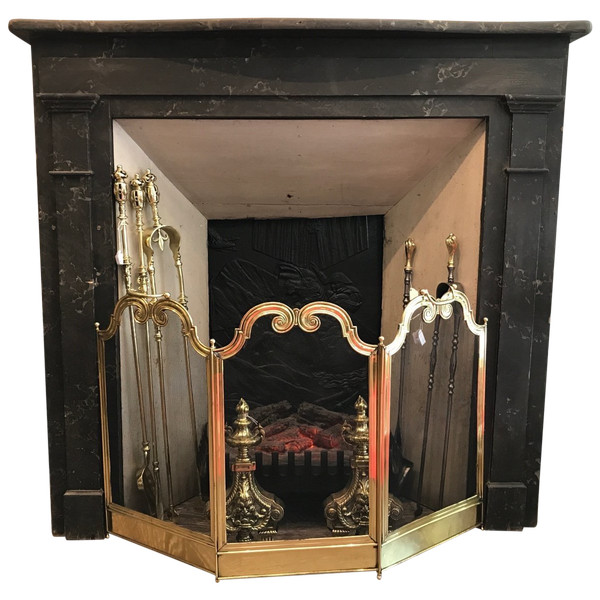 Decorative late 20th century painted wood mantel