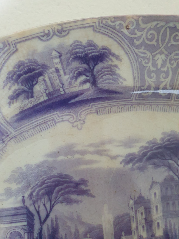 Plat décoré par transfert du 19ème siècle par J Jamieson and Co, Bo'ness, Ecosse