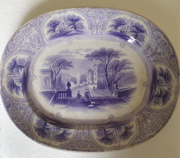 Plat décoré par transfert du 19ème siècle par J Jamieson and Co, Bo'ness, Ecosse