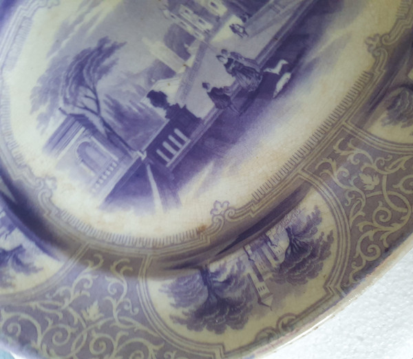 Plat décoré par transfert du 19ème siècle par J Jamieson and Co, Bo'ness, Ecosse