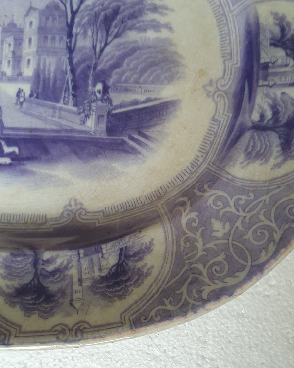 Plat décoré par transfert du 19ème siècle par J Jamieson and Co, Bo'ness, Ecosse