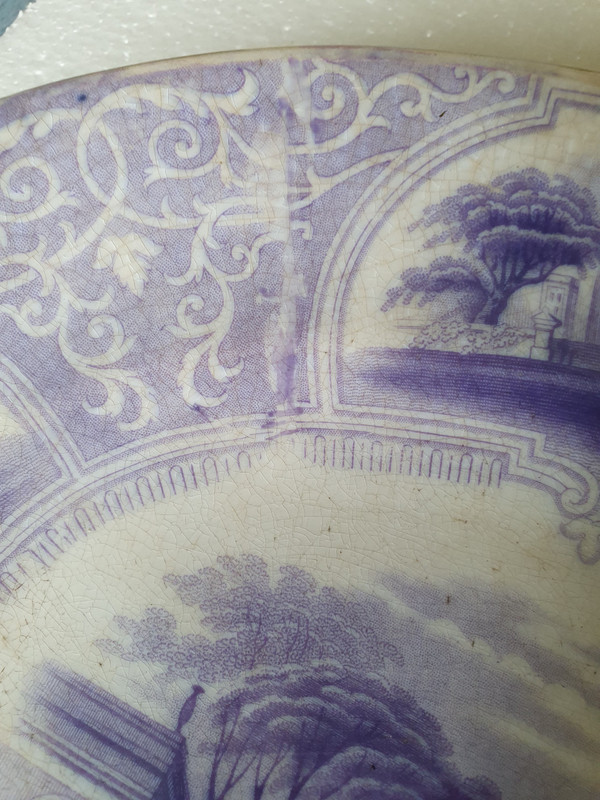 Plat décoré par transfert du 19ème siècle par J Jamieson and Co, Bo'ness, Ecosse