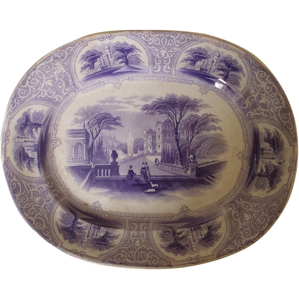 Plat décoré par transfert du 19ème siècle par J Jamieson and Co, Bo'ness, Ecosse