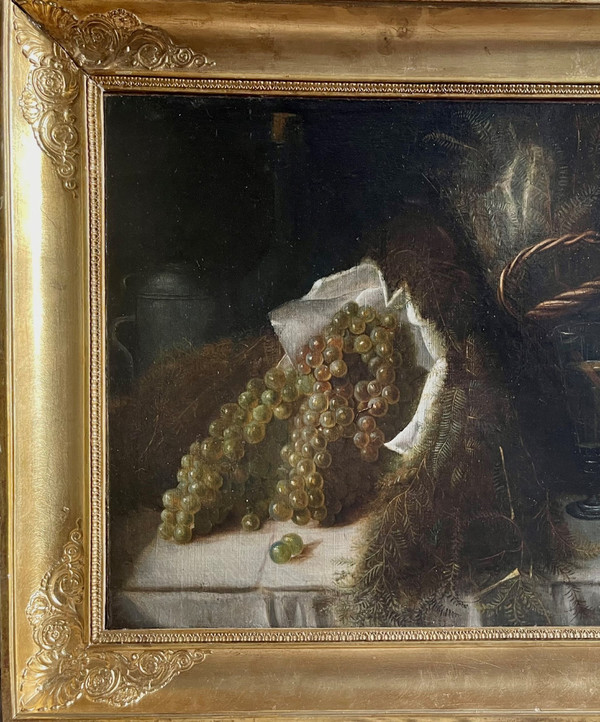 Gemälde Öl auf Leinwand Stillleben mit Trauben 19.