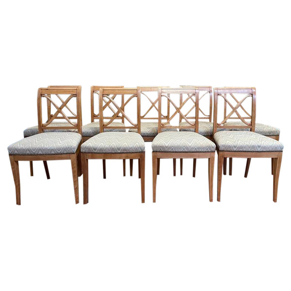 Suite de 9 chaises de style Louis XVI-Directoire