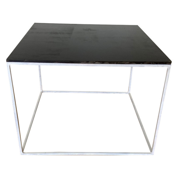 Table basse ou table d'appoint carrée en ardoise.