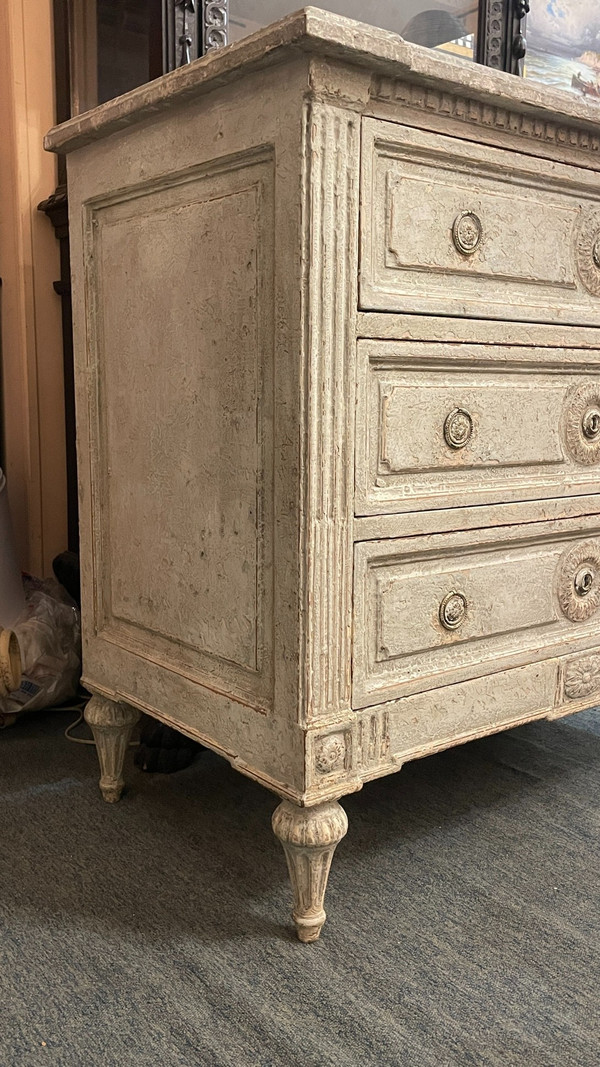 Louis XVI Style Trompe-l'Oeil Chest of Drawers, 19th Century