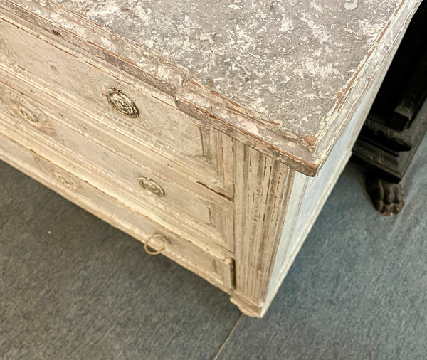 Louis XVI Style Trompe-l'Oeil Chest of Drawers, 19th Century