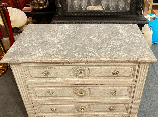 Louis XVI Style Trompe-l'Oeil Chest of Drawers, 19th Century