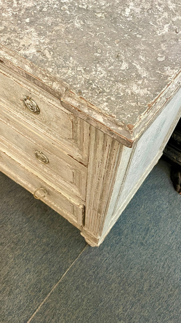 Louis XVI Style Trompe-l'Oeil Chest of Drawers, 19th Century