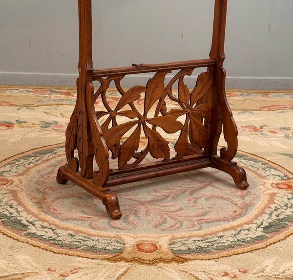 Emile Gallé, Raro tavolo con piedistallo Art Nouveau con rondini (1846 - 1904)