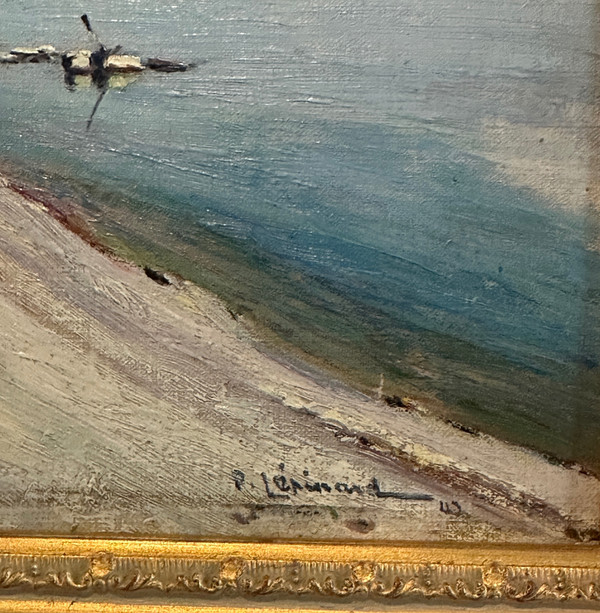 Paul Lépinard (1887-1963), Öl Auf Paneel Blick Auf Den See Signiert