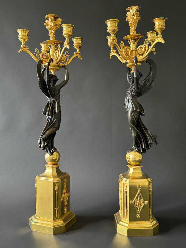 P.P.Thomire, grande paire de candélabres d'époque Empire. 