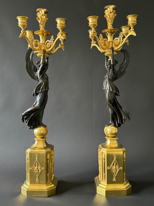 P.P.Thomire, grande paire de candélabres d'époque Empire. 