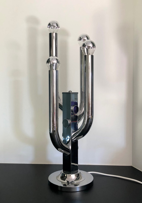 Verchromte Wohnzimmerlampe "Cactus", Italien 70er Jahre