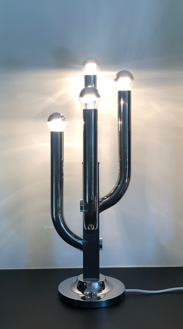 Verchromte Wohnzimmerlampe "Cactus", Italien 70er Jahre