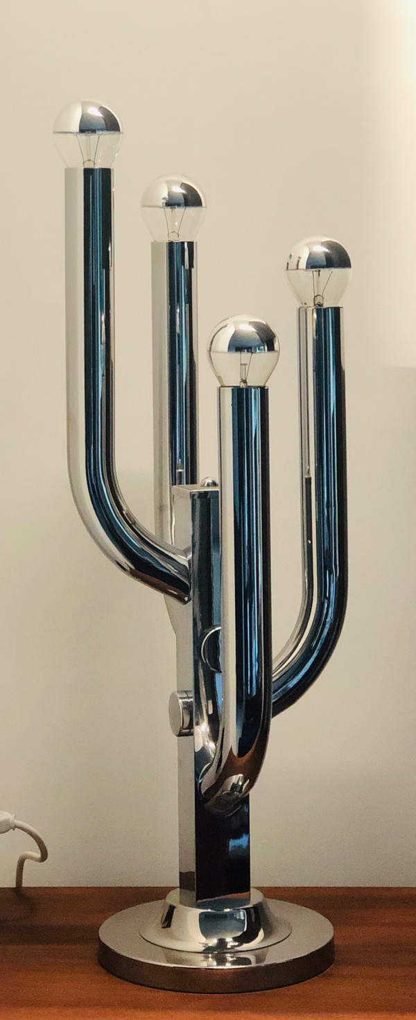 Verchromte Wohnzimmerlampe "Cactus", Italien 70er Jahre