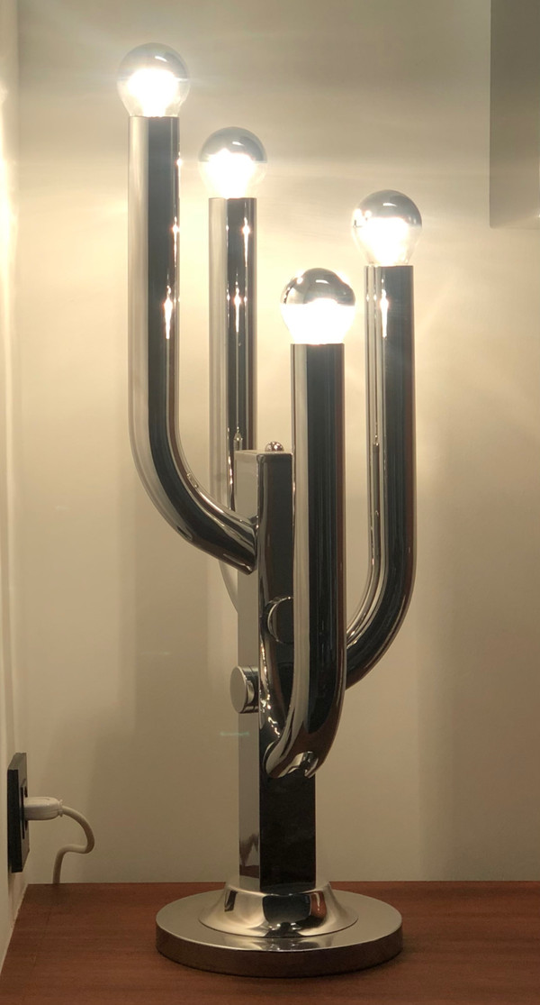 Verchromte Wohnzimmerlampe "Cactus", Italien 70er Jahre