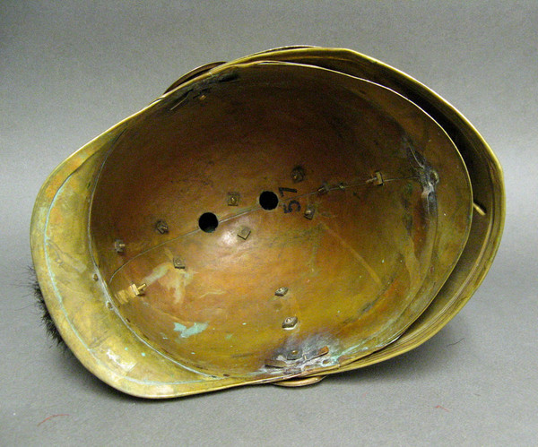 Casque De Sapeur Pompier Mle 1852 De La Ville De Langeais.