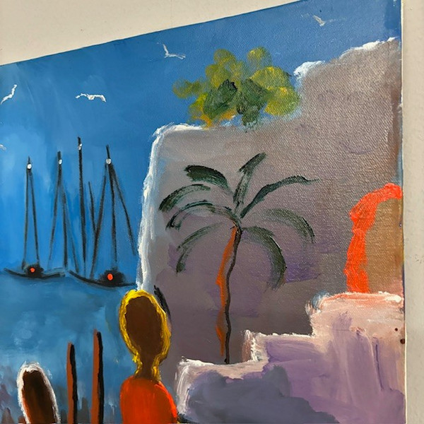 Ölgemälde auf Leinwand Eliano Fantuzzi ( 1909 - 1987 ) Größe 70 x50 moderne und zeitgenössische Kunst