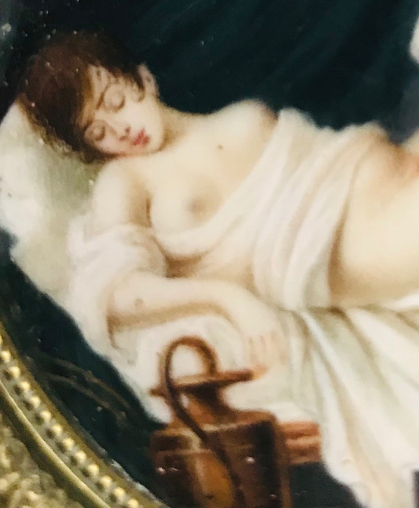 Miniatur Mythologie Allegorie der Liebe Eros Amor Psyche