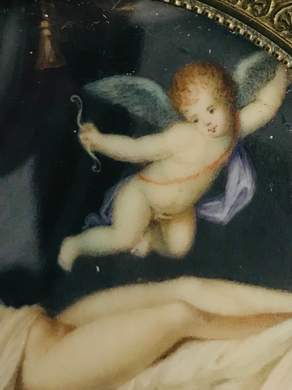 Miniatur Mythologie Allegorie der Liebe Eros Amor Psyche