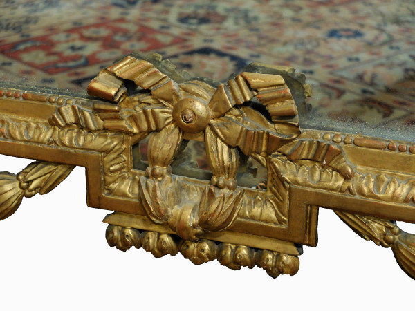 Important miroir d'époque Louis XVI en bois doré