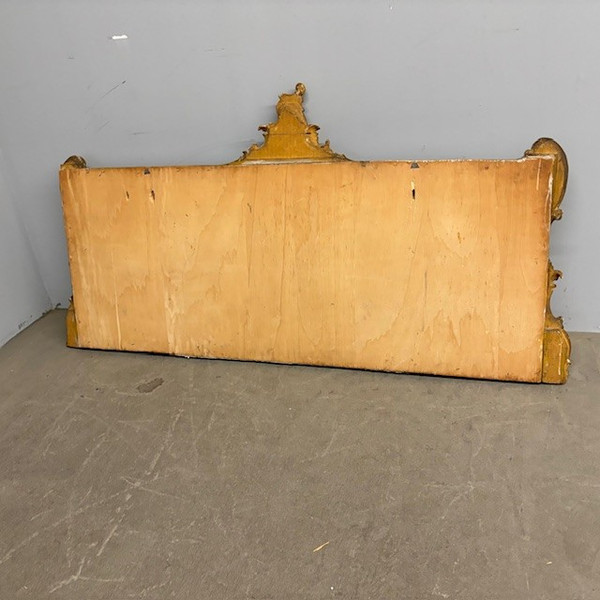 Tête de lit ancienne Louis Philippe 1840 à feuilles d'or. Dimensions L 192 H 98