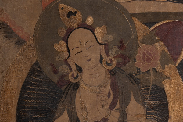 Tibetan Thangka representing a Buddha. Late 19th century. LS53681809I