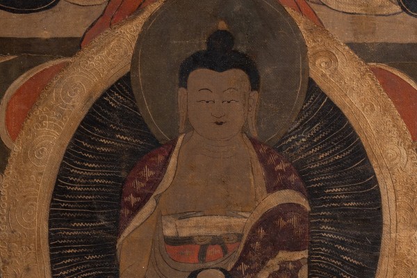 Tibetan Thangka representing a Buddha. Late 19th century. LS53681809I