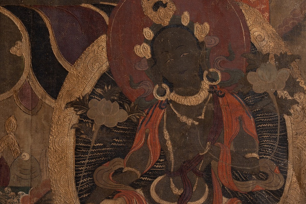 Tibetan Thangka representing a Buddha. Late 19th century. LS53681809I