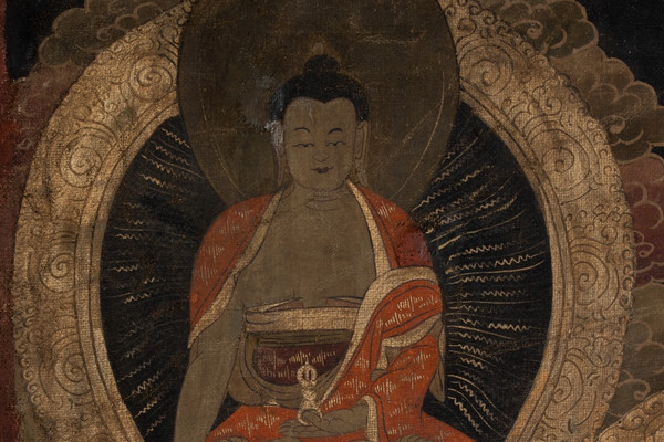 Tibetan Thangka representing a Buddha. Late 19th century. LS53681809I