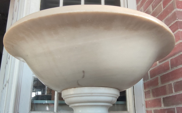 Antique large stoup Carrara marble