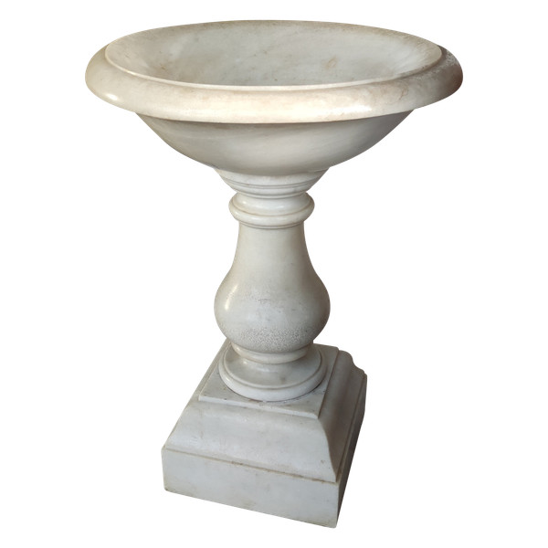 Antique large stoup Carrara marble