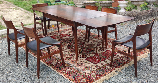 Design Table+6 Chaises Design scandinave par Vestervig Eriksen  Pour Tromborg  Danemark