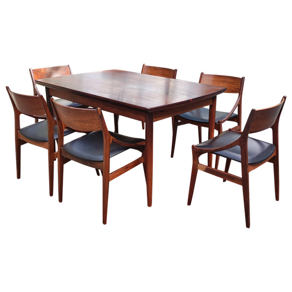 Design Table+6 Chaises Design scandinave par Vestervig Eriksen  Pour Tromborg  Danemark
