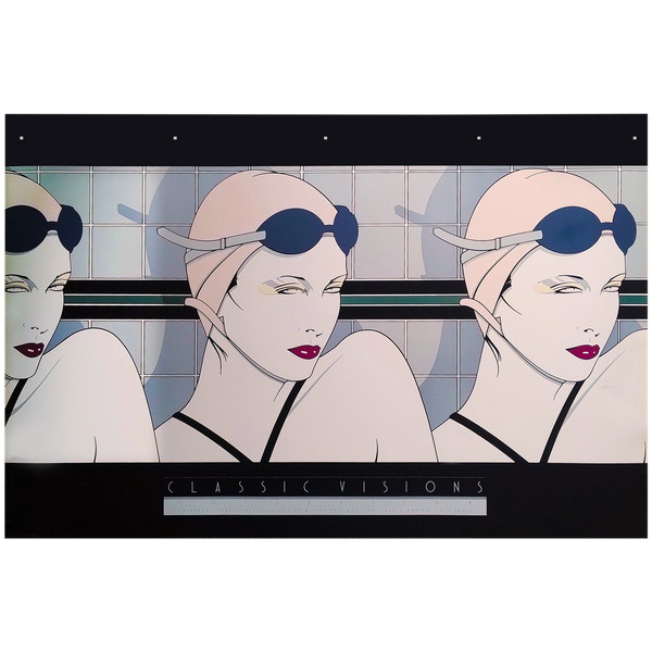 1970s Original Gorgeous Rare Patrick Nagel "Swimmers" Lithograph.
