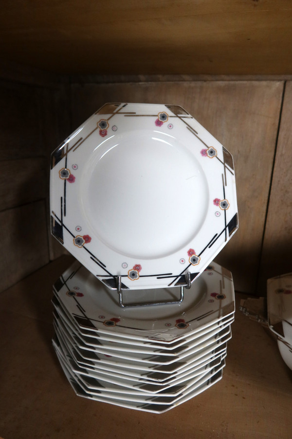Servizio da tavola in porcellana Art Déco 113 pezzi