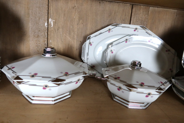 Servizio da tavola in porcellana Art Déco 113 pezzi